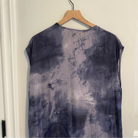 NWT Grade & Gather Blue Gray Splatter Mini Dress S/M - Picture 12 of 14